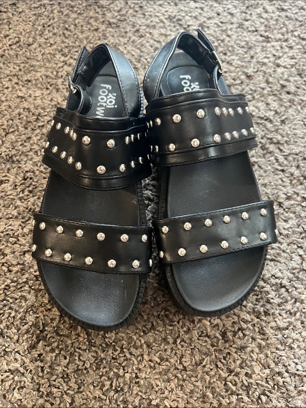 Black Studded Sandals -